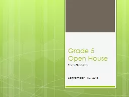 Grade 5 Open House
