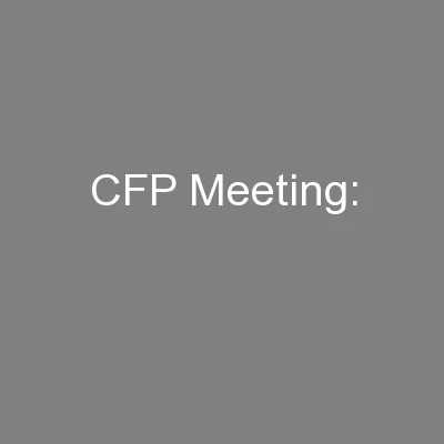 CFP Meeting: