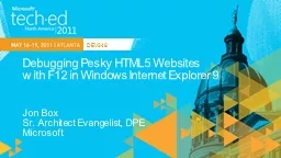 Debugging Pesky HTML5 Websites
