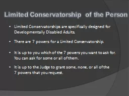 Limited Conservatorship of the Person