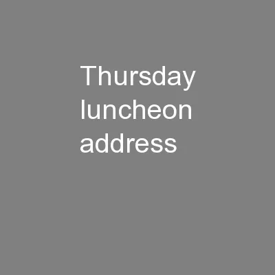 Thursday luncheon address