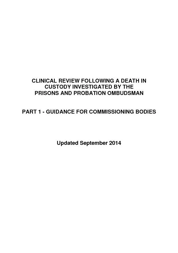 CLINICAL REVIEW FOLLOWING A DEATH IN