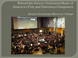 Behind the Screen: Orchestral Music of America's Film and T
