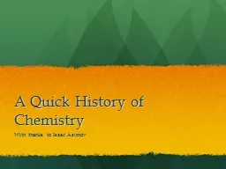 A Quick History of Chemistry