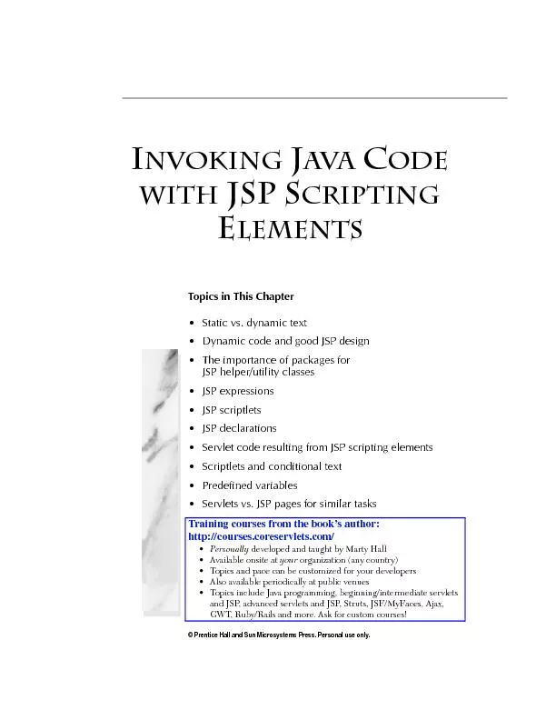 Chapter11Invoking Java Code with JSP Scripting Elements