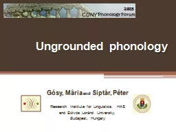 Ungrounded phonology