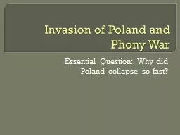 Invasion of Poland and Phony War