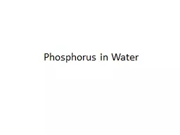 Phosphorus in Water