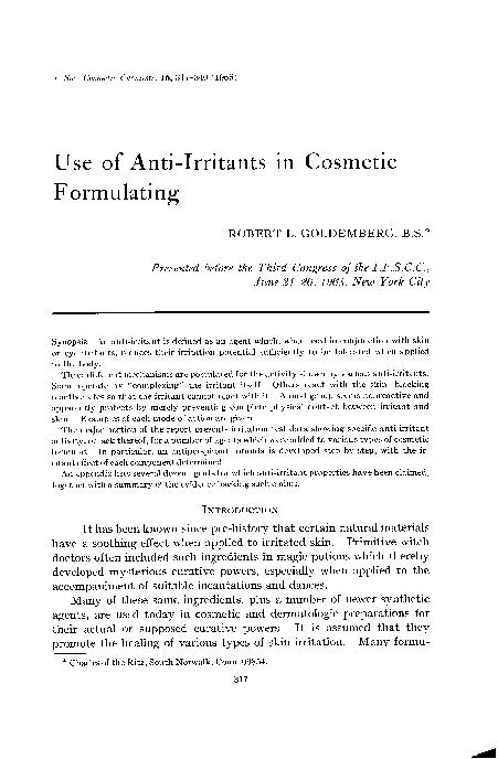 J. Soc. Cosmetic Chemists, 16, 317-340 (1965)