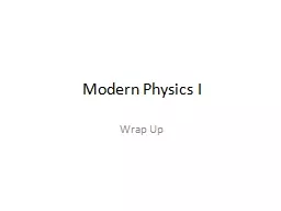 Modern Physics I