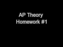 AP Theory Homework #1