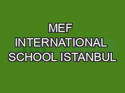 MEF INTERNATIONAL SCHOOL ISTANBUL