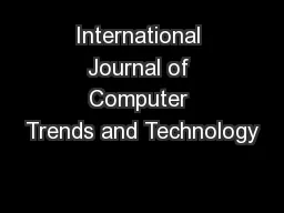 International Journal of Computer Trends and Technology