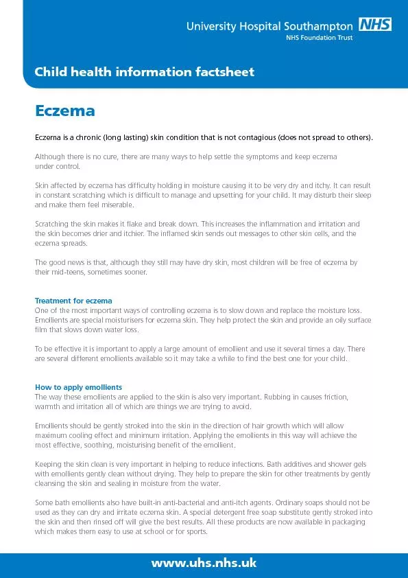 EczemaAlthough there is no cure, there are many ways to help settle th
