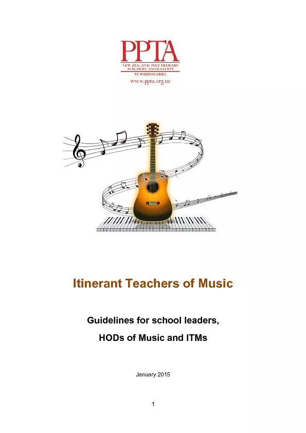 Itinerant Teachers of MusicGuidelines for schoolleaders, HODs of Music