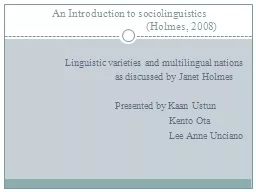 An Introduction to sociolinguistics