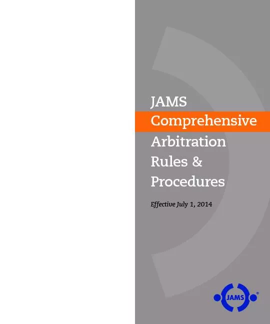JAMSComprehensiveArbitrationProceduresEffective July 1, 2014
