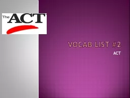 Vocab List #2