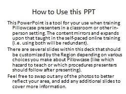 How to Use this PPT