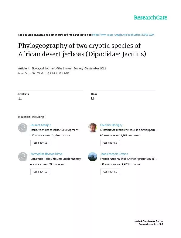 PhylogeographyoftwocrypticspeciesofAfricandesertjerboas(Dipodidae:ABDE