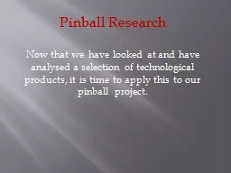 Pinball Research