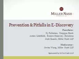 Prevention & Pitfalls in E-Discovery