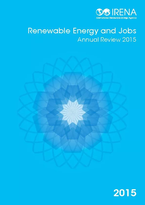 Renewable Energy and JobsAnnual Review 2015