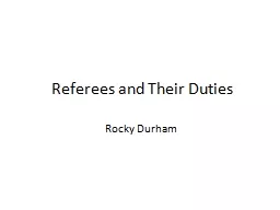 Referees and Their Duties