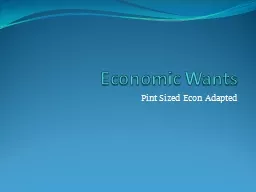 Economic Wants