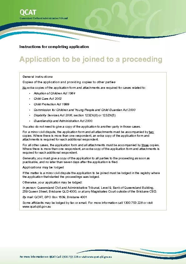 Application to be joined to a proceedingInstructions for completing ap