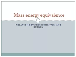 Relation between momentum and energy