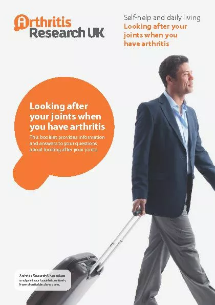 Self-help and daily livingLooking after your joints when you have arth