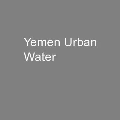 Yemen Urban Water