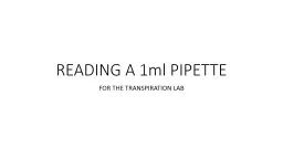 READING A 1ml PIPETTE