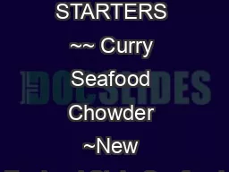 ~ JOLLY  STARTERS ~~ Curry Seafood Chowder ~New England Style Seafood