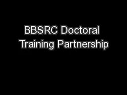 BBSRC Doctoral Training Partnership