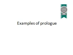 Examples of prologue