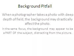 Background Pitfall