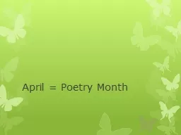 April = Poetry Month