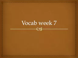 Vocab week 7