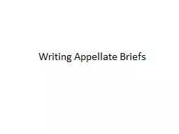 Writing Appellate Briefs