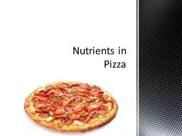 Nutrients in Pizza
