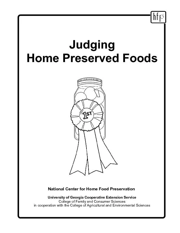 National Center for Home Food PreservationJudging Home Preserved Foods