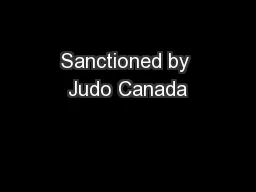 Sanctioned by Judo Canada