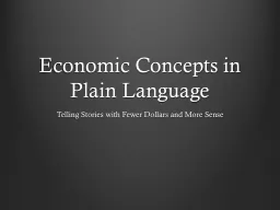 Economic Concepts in Plain Language