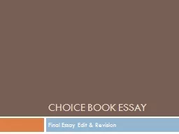 Choice Book Essay