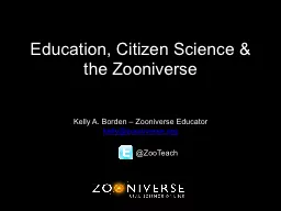 Education, Citizen Science & the Zooniverse