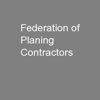 Federation of Planing Contractors