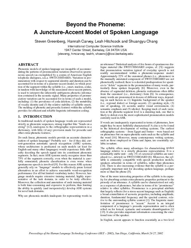 Phonemic models of spoken language are incapable of accommo-dating the