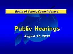 Public Hearings